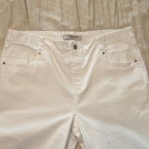 Liverpool White Denim Jeans with Classic Five-Pocket Design - cropped